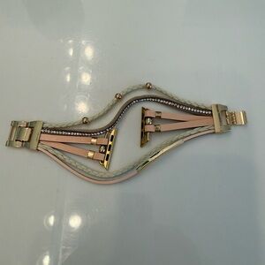 Chic Gold and Cream Women's Apple Watch Bracelet Band